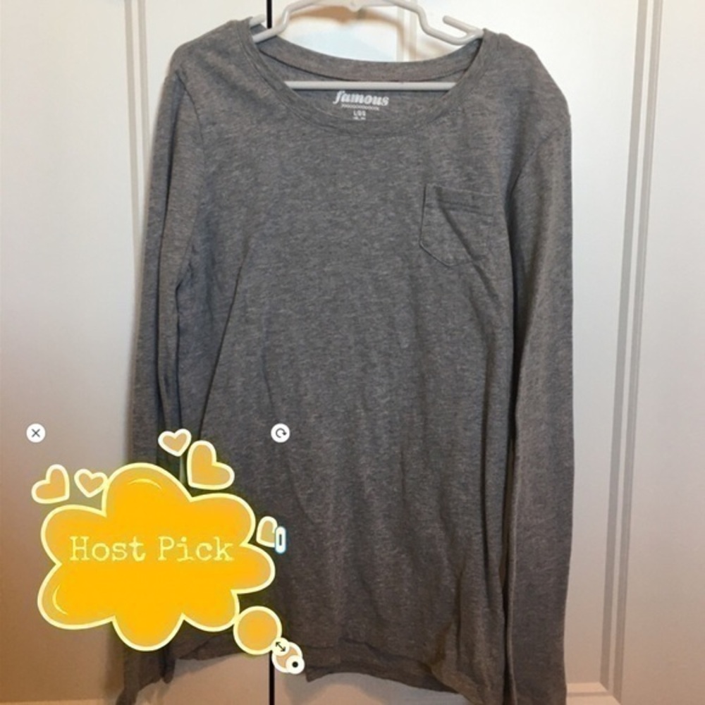 Old Navy Girls size large 10/12 gray  pocket top